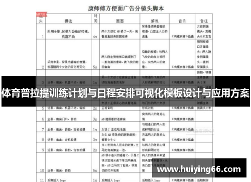 体育普拉提训练计划与日程安排可视化模板设计与应用方案